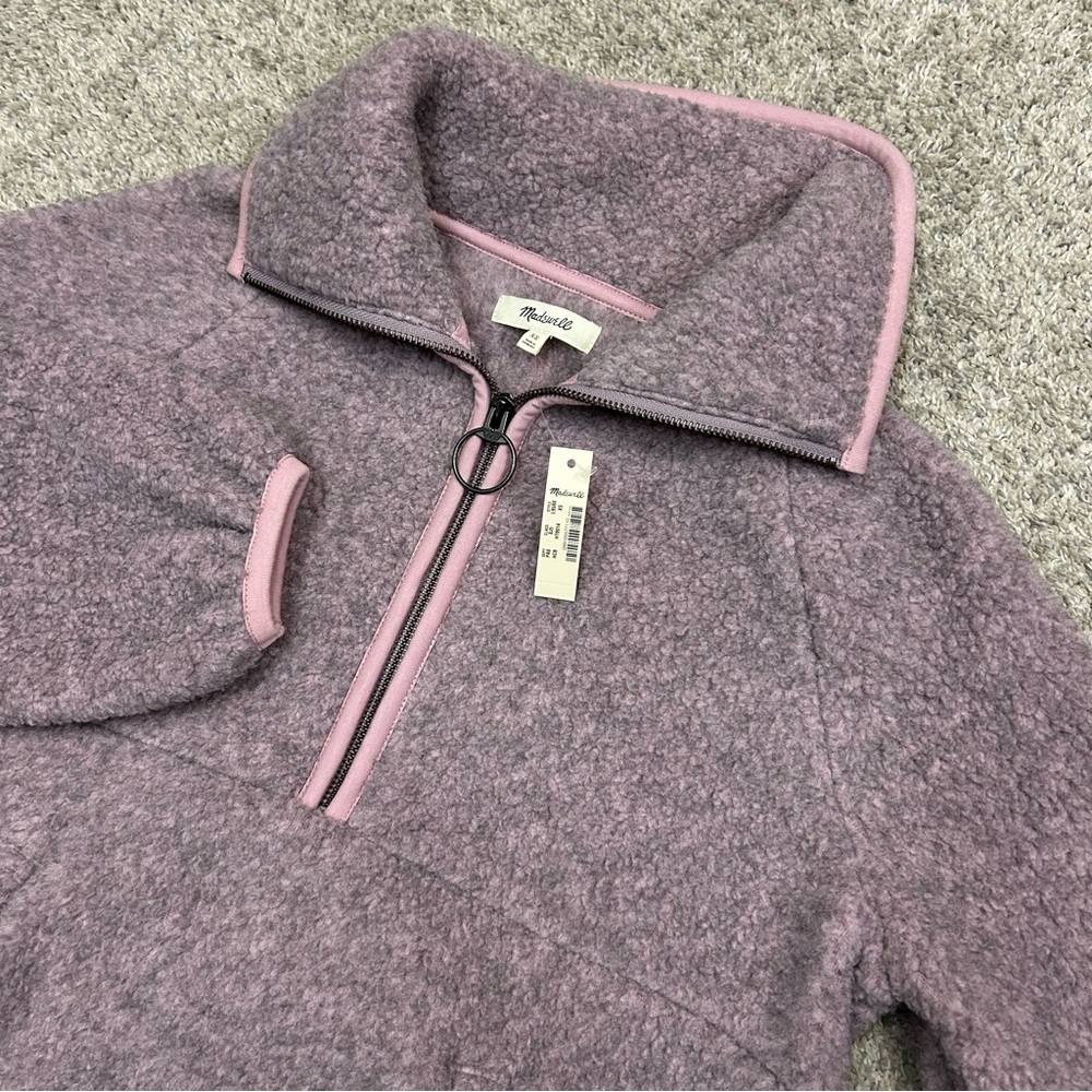 Madewell Polartec Fleece Half Zip Jacket Women’s XS‎ Purple New with Tags NWT